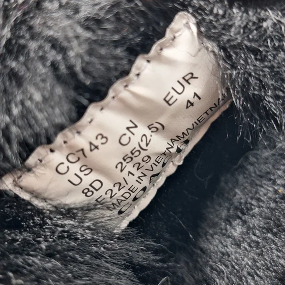 Coach Black Suede Faux Fur Lined Slippers